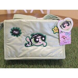 Miniso Powerpuff Girls Buttercup Green Crossbody Lightweight Bag NWT 9"x6"x3.5"